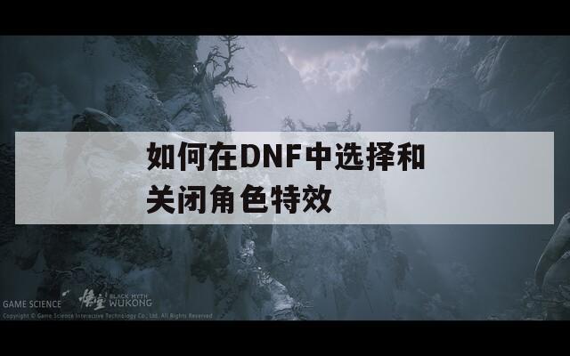 如何在DNF中选择和关闭角色特效